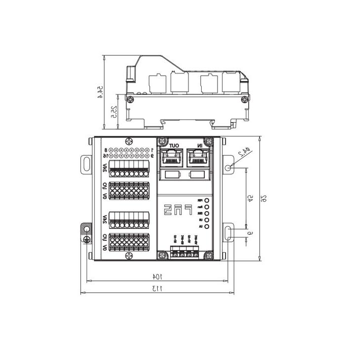 EtherCAT协议，16DI/DO自适应配置，NPN，终端类型，RJ45网口，IP20远程模块，009E12